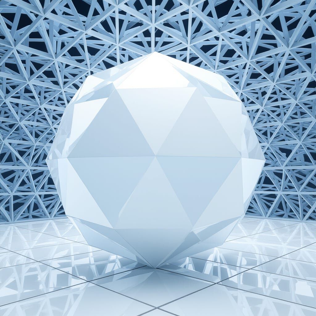 White Plastic Geometric Design in 3D