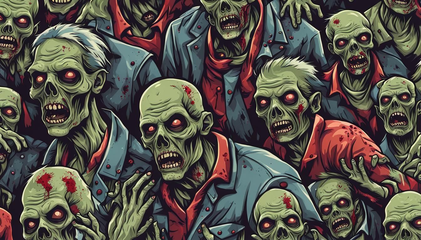 Zombie Apocalypse Seamless Wallpaper Pattern