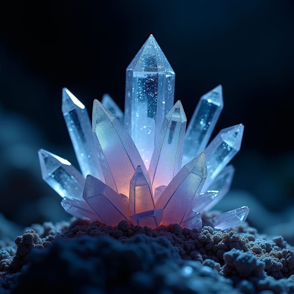 Stunning Crystal Formation in Dramatic Cinematic Style