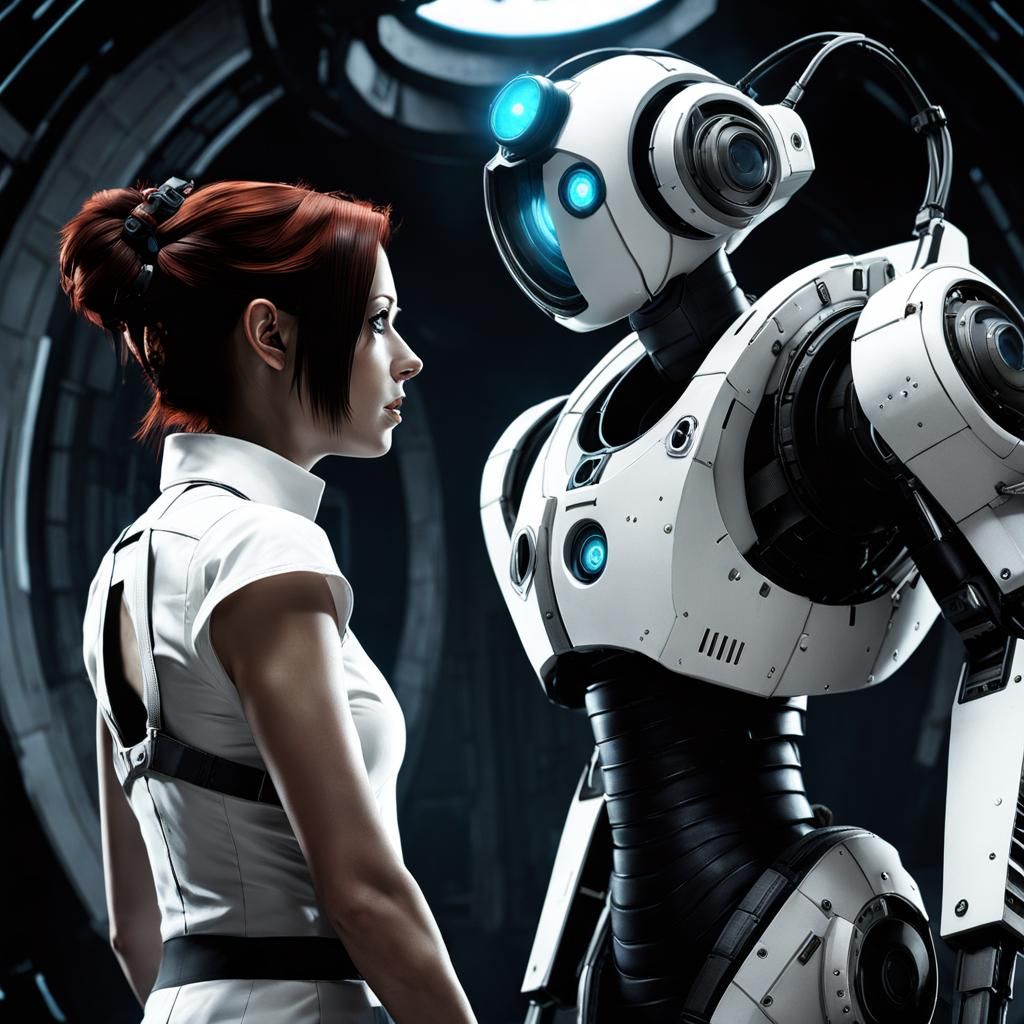 Chell Confronts GLaDOS in Dark Portal 2 Scene