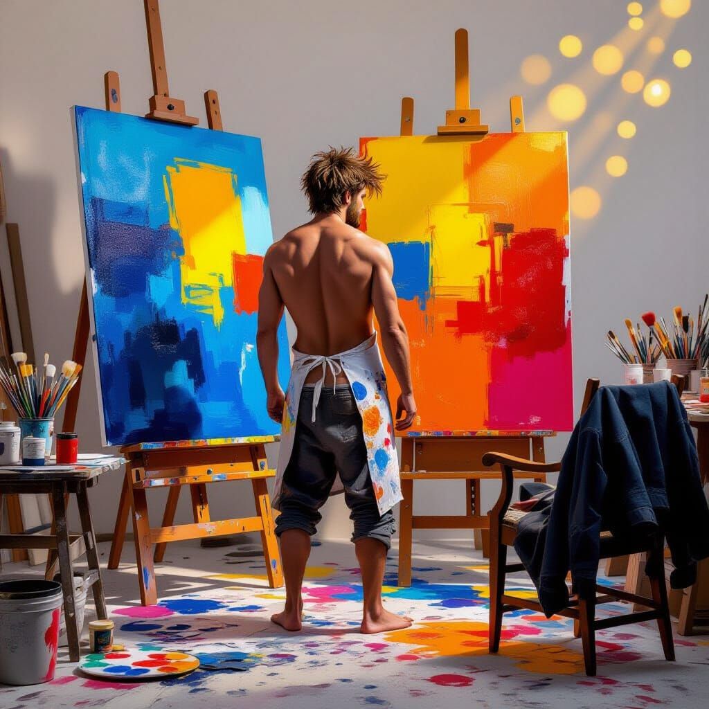 Vibrant Alcohol Ink Art of Artist Studio