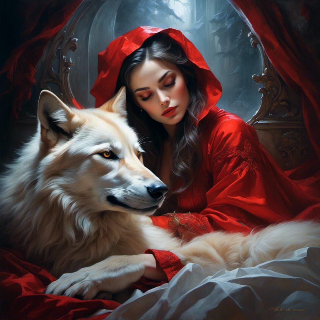 Little Red Riding Hood and the Wolf, Fantasy Art