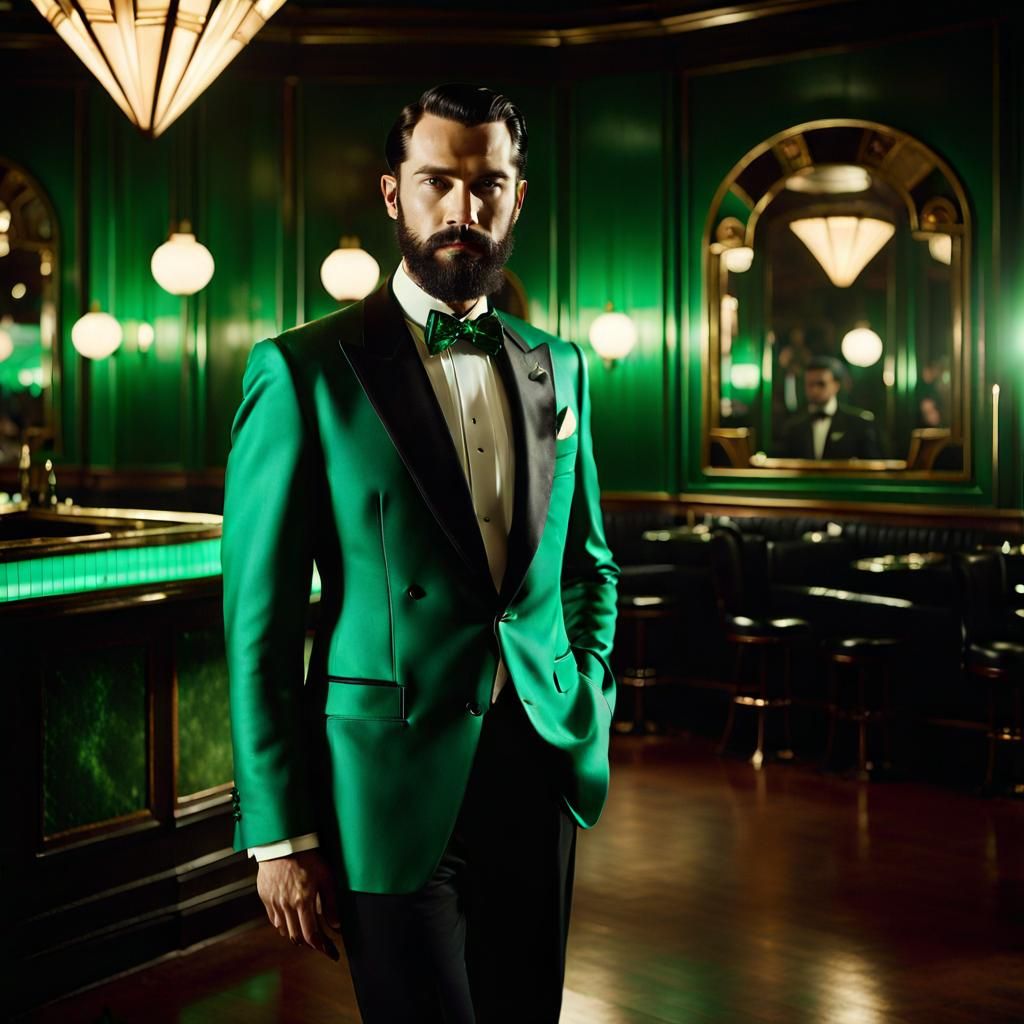 Elegant Gentleman in Art Nouveau Nightclub