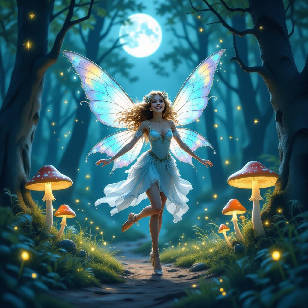 Moonlit Fairy Dance in Enchanted Forest
