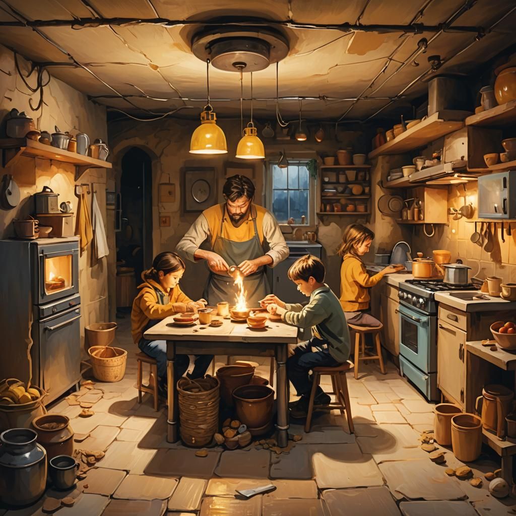 Cozy Underground Nuclear Shelter Concept Art