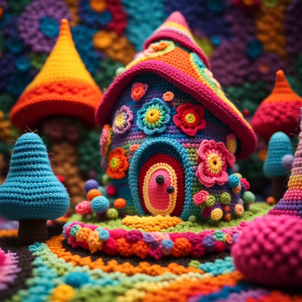Fairy House made of fully crochet