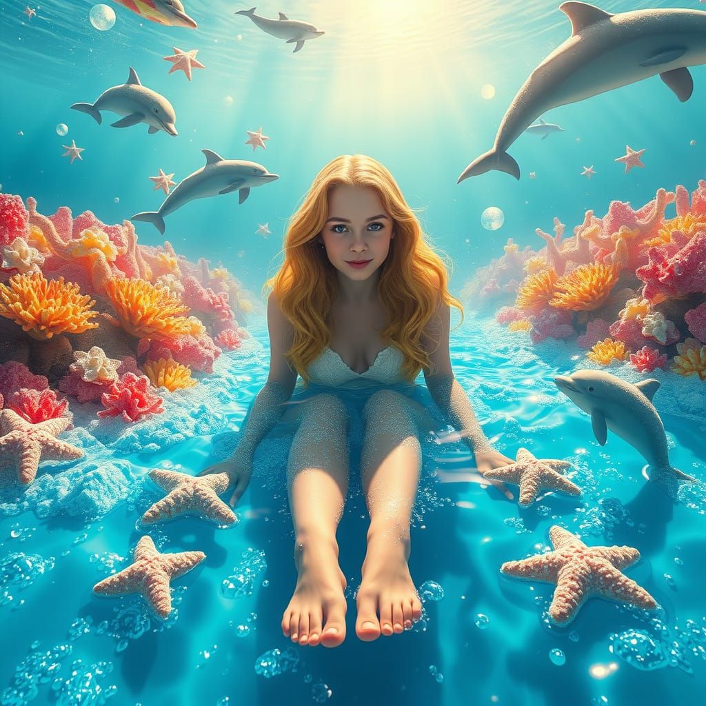 Dreamlike Soda Sea with Candy Creatures