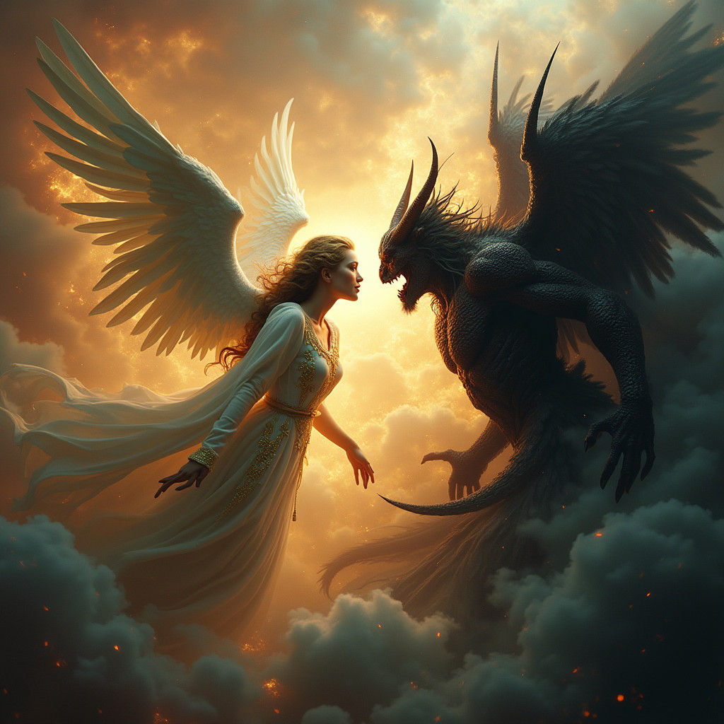 Angel vs Devil: A Dramatic Struggle