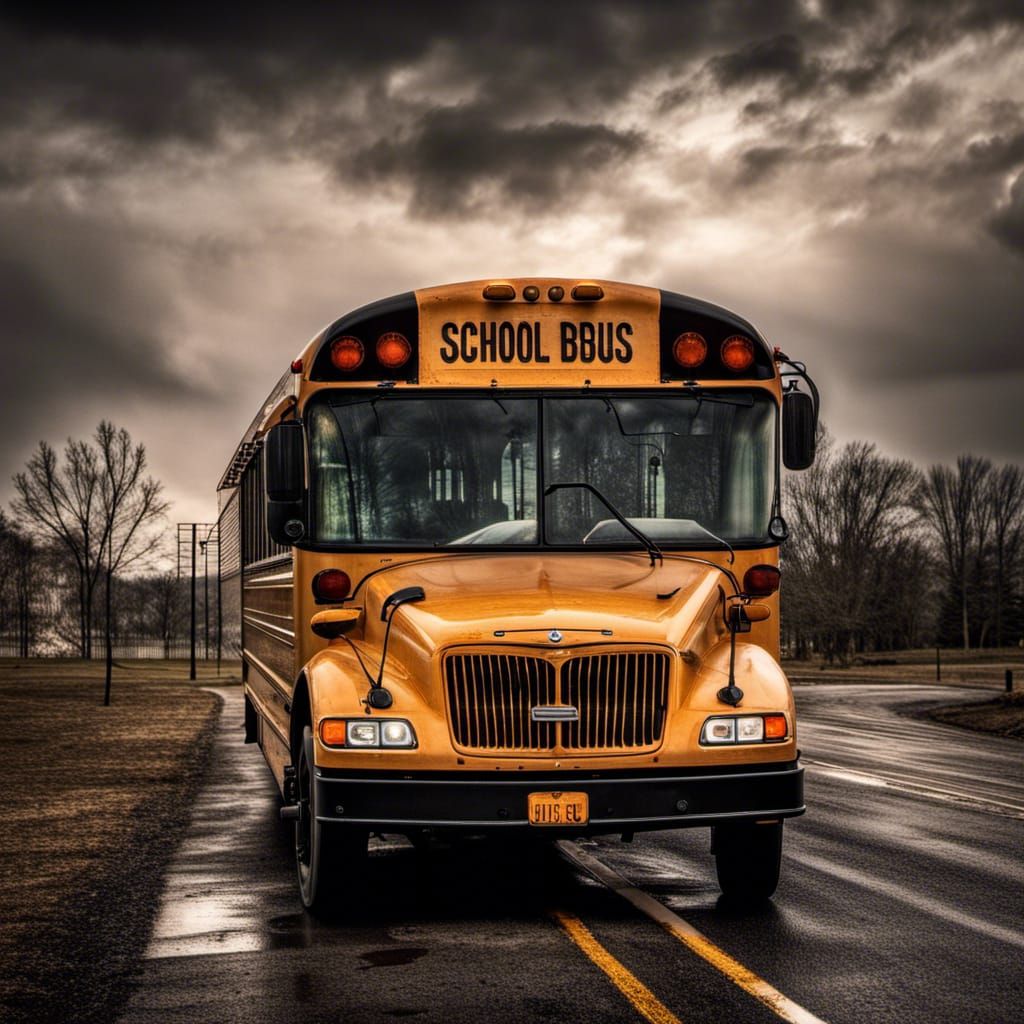 Hyperrealistic School Bus in Cinematic Style