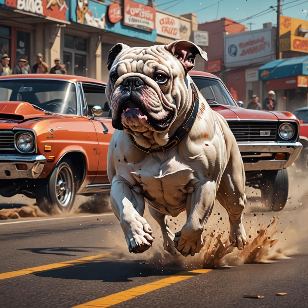 Muscle Car Race with Fairy in Splash Art Style