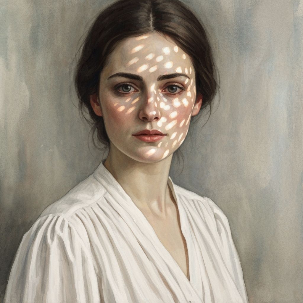 Introspective Woman in Impressionistic Watercolor Style