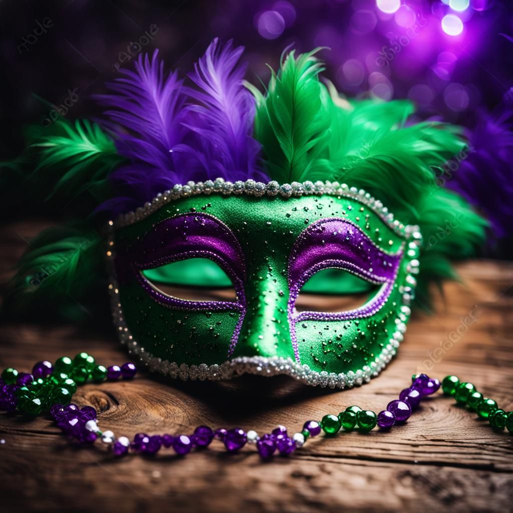 Bedazzled Mardi Gras Mask with Glitter and Sparkles