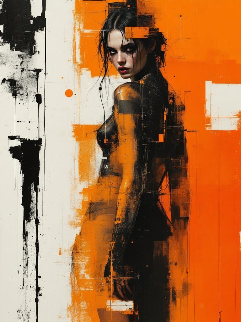 Striking Swedish Pin-Up Woman in Gold Dress