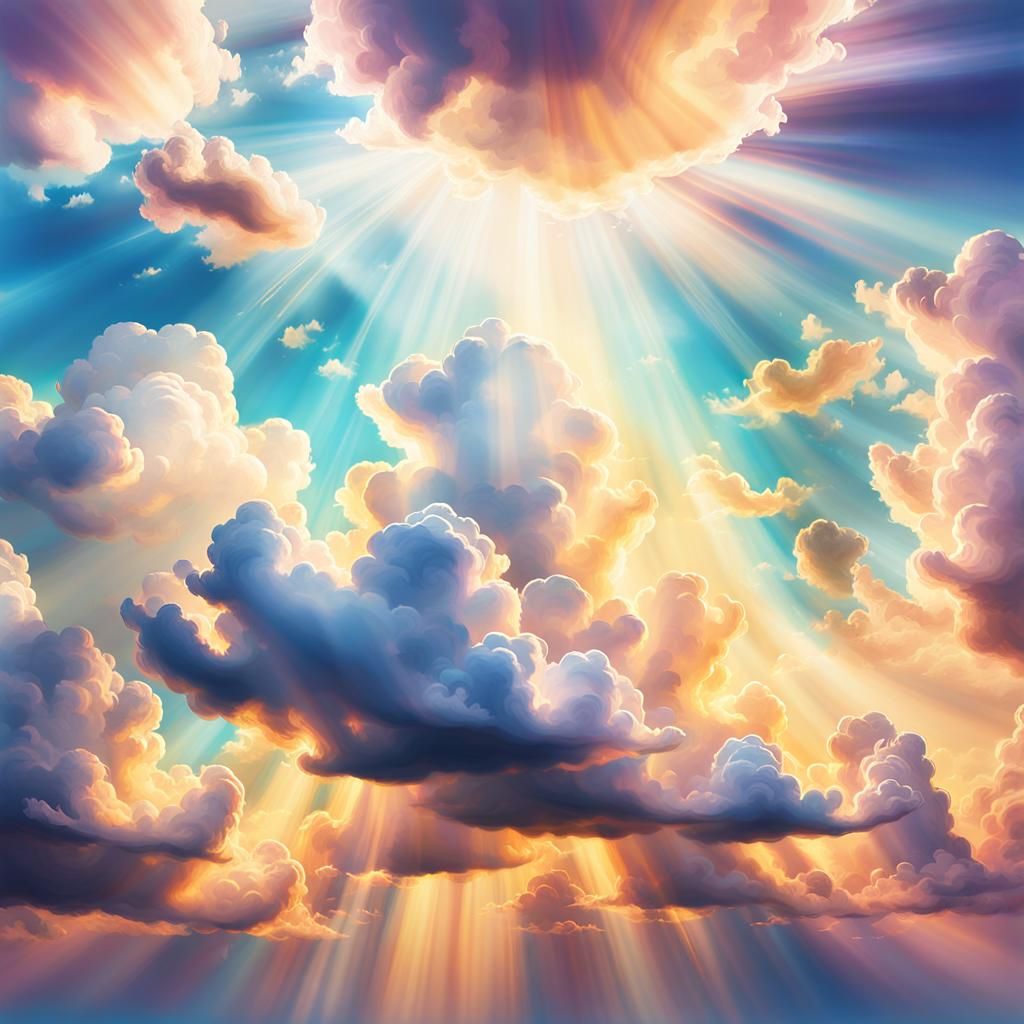Magical rays and clouds