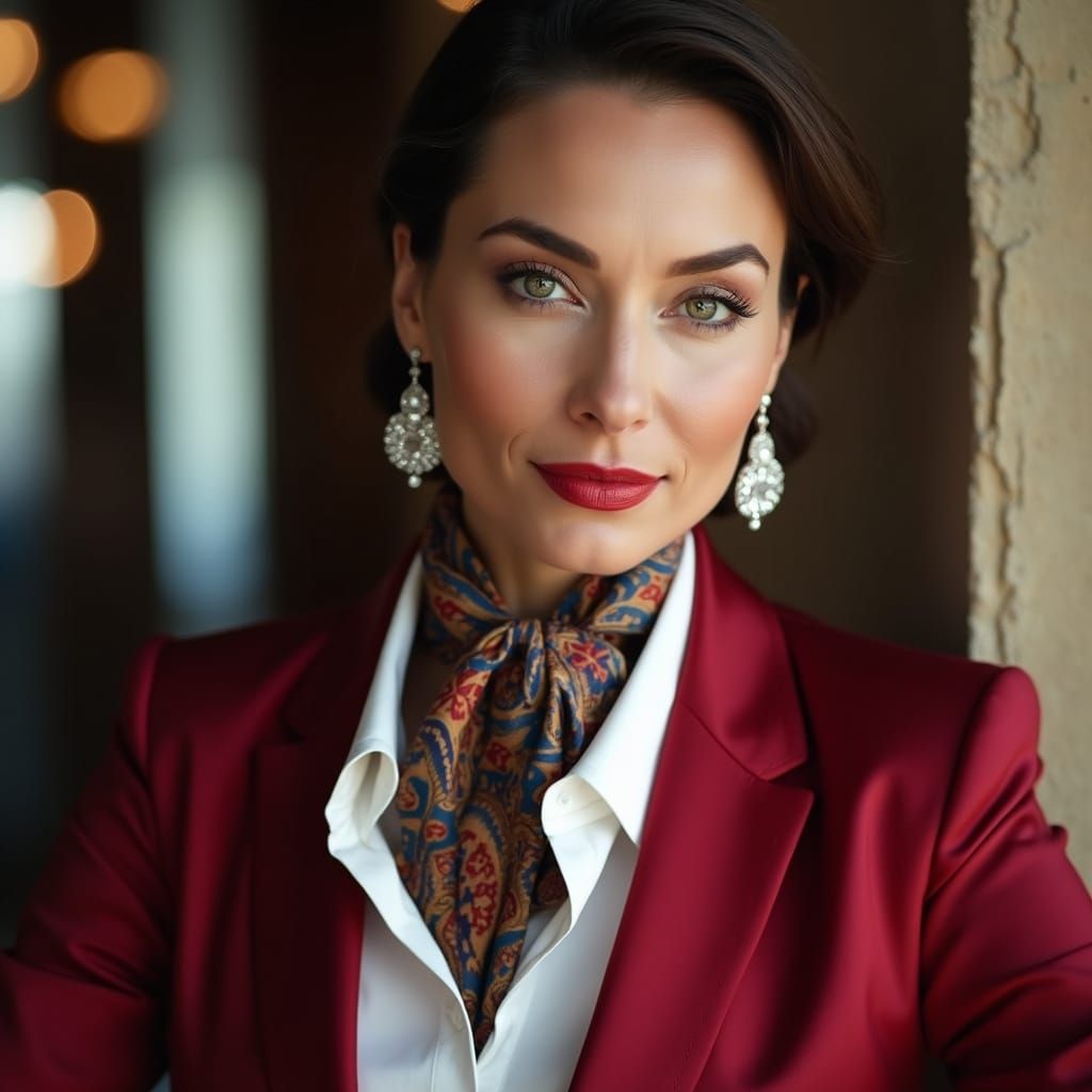 Sophisticated Businesswoman in Elegant Attire, Shot in High-...