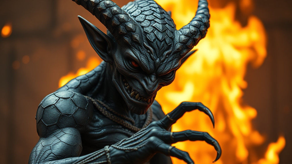 Hyperrealistic Kobold Demon in Hellfire