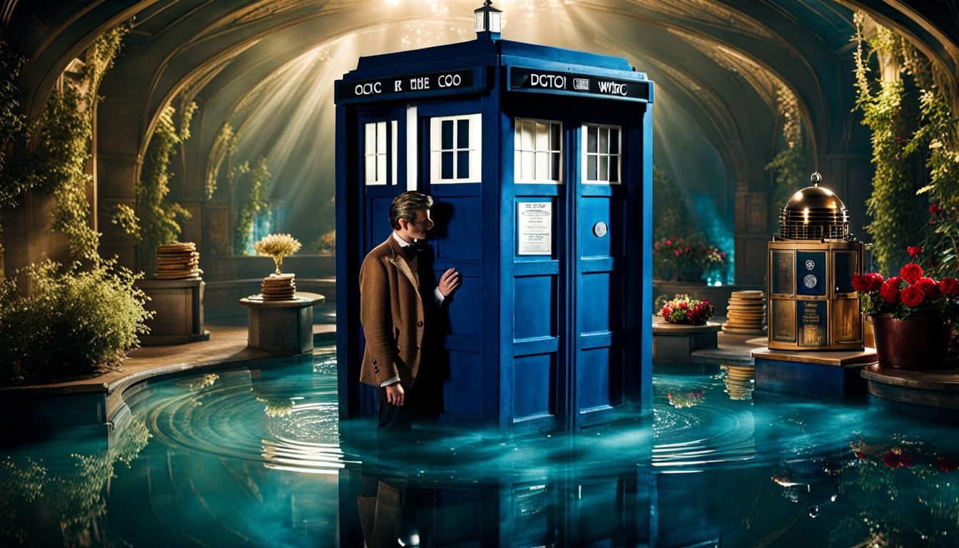 Doctor Who in Romantic Aquatic Vintage Setting