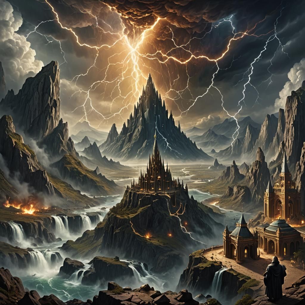 Fantastical Divine Revelation in Detailed Matte Painting