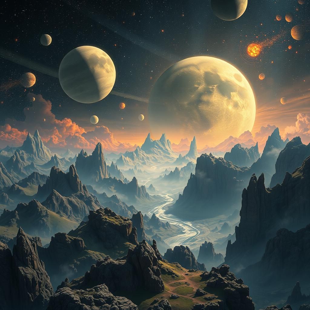 Cosmic Neoclassical Album Art in Unreal Engine 5