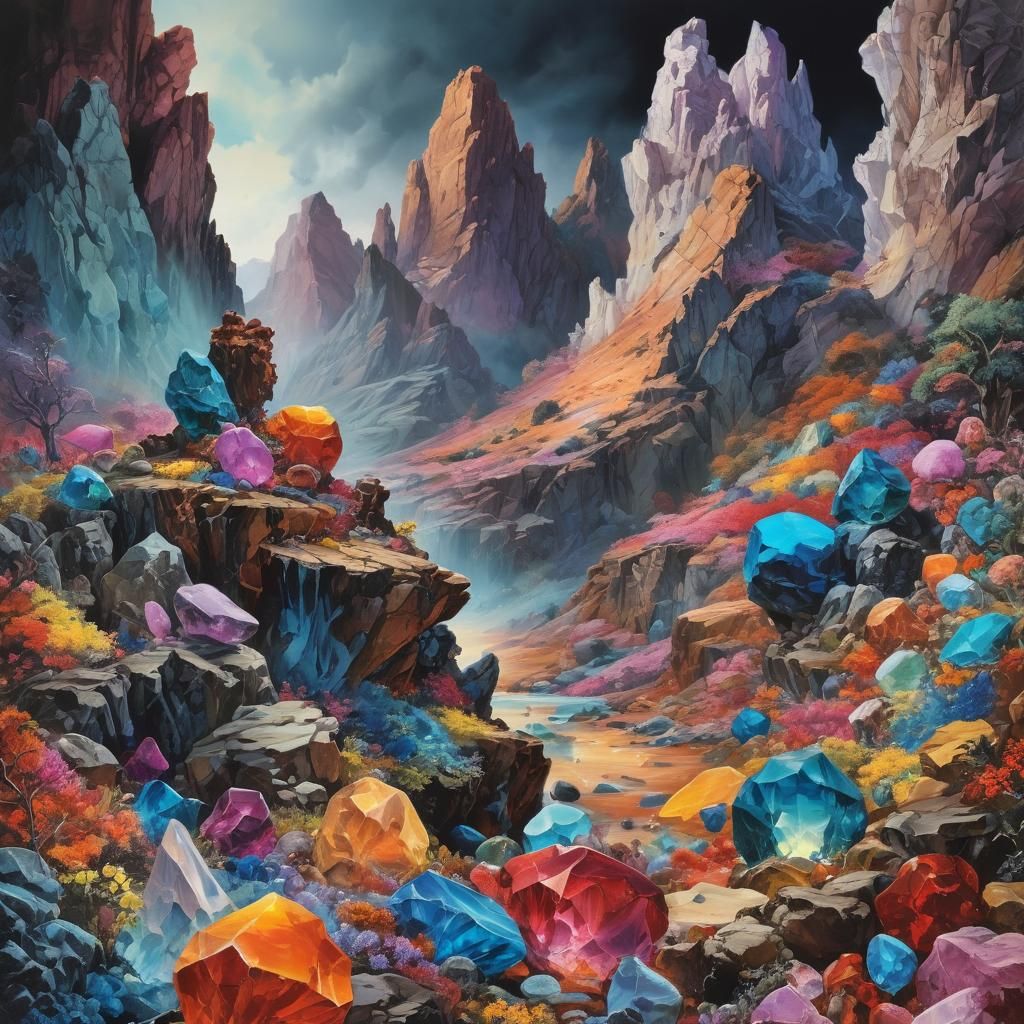 Vibrant Gemstone Dreamscape