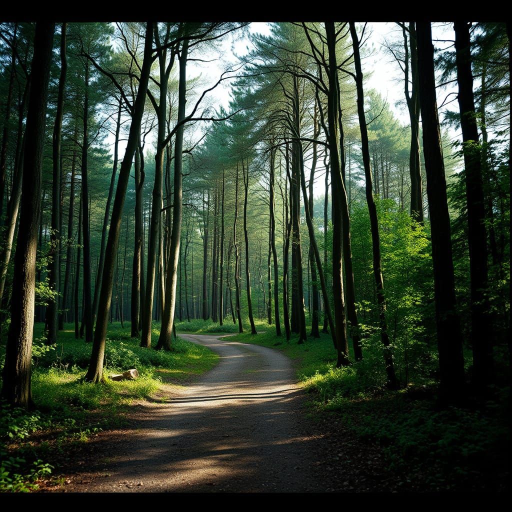 Ethereal Forest Scene in Cinematic Style