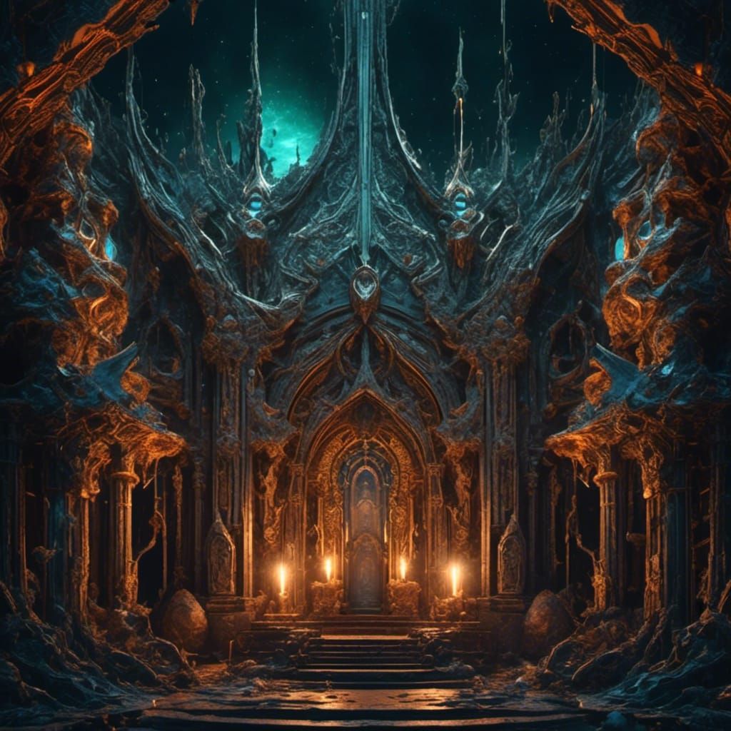 Ghouls Crypt: Detailed Matte Painting in Fantasy Style