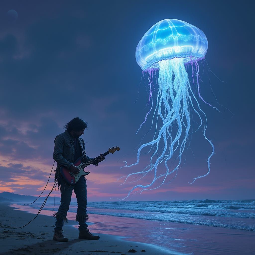 Surreal Blues Musician Album Cover Art