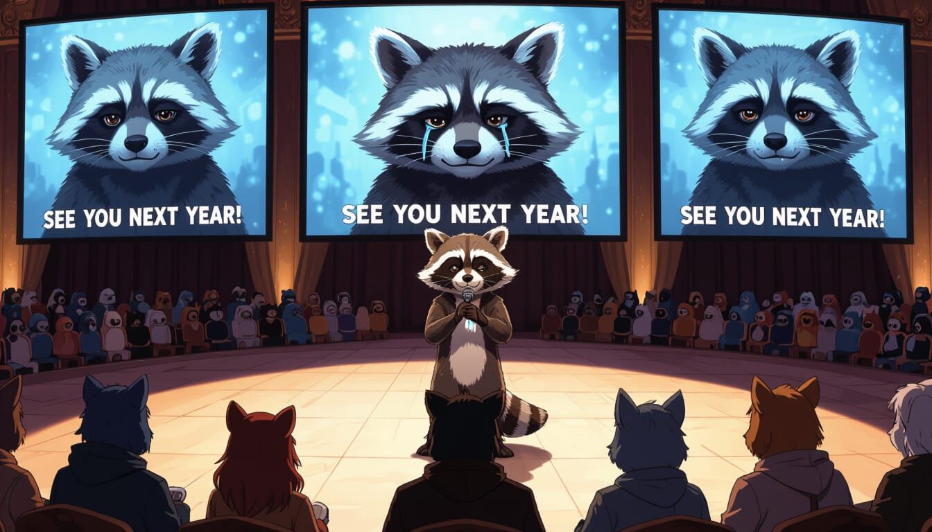 Sad Furries Gather in Opulent Ballroom Baroque Style