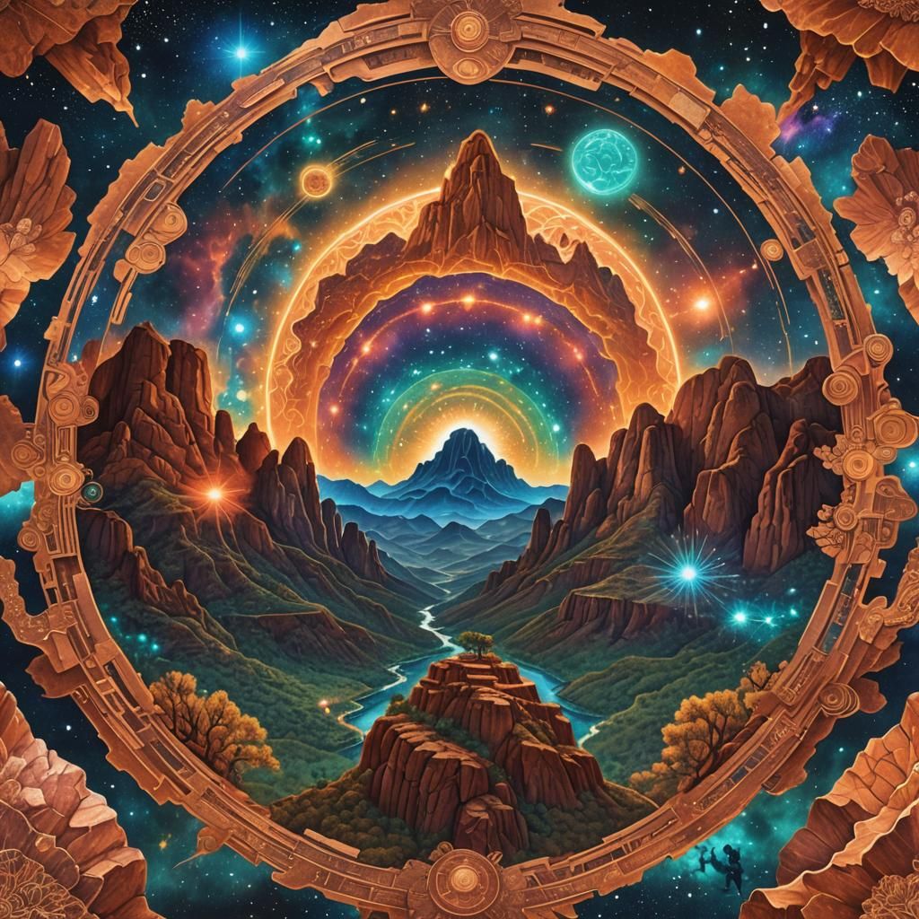 Copper Canyon: Holographic Astral Cosmic Illustration