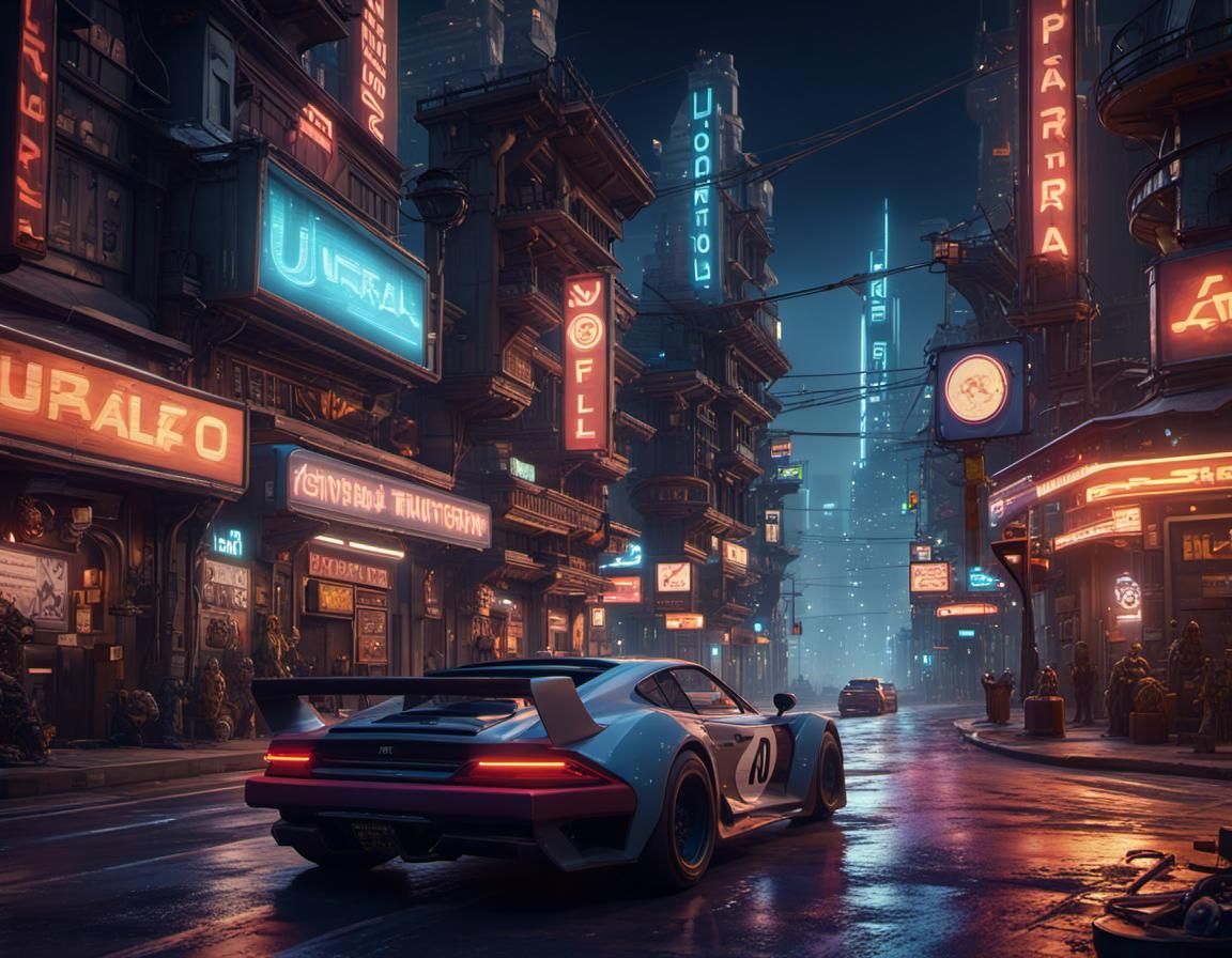 Atari-Inspired Cityscape at Night in 8k