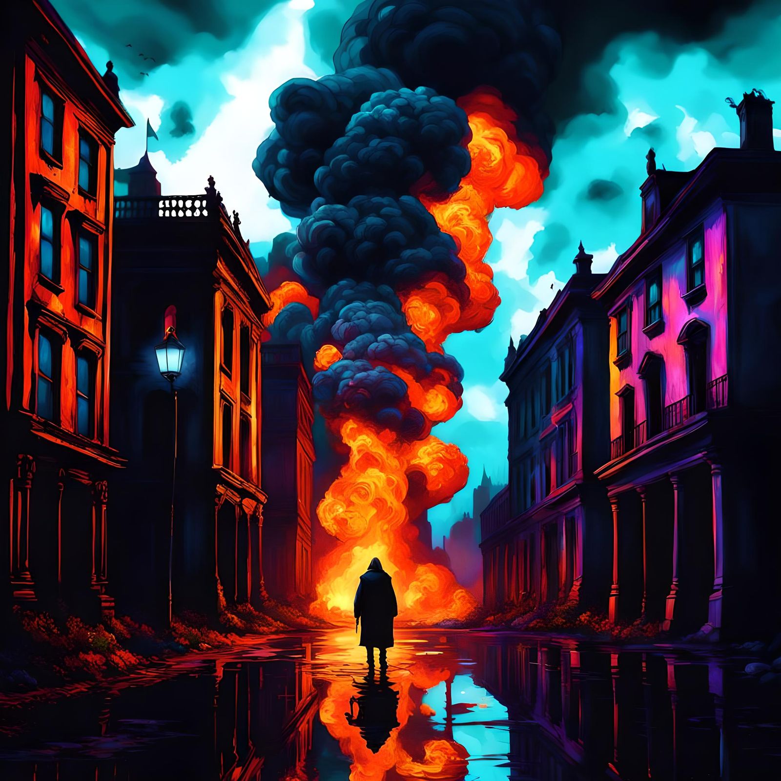 Fiery Post-Apocalyptic Armageddon in Gothic Baroque Style