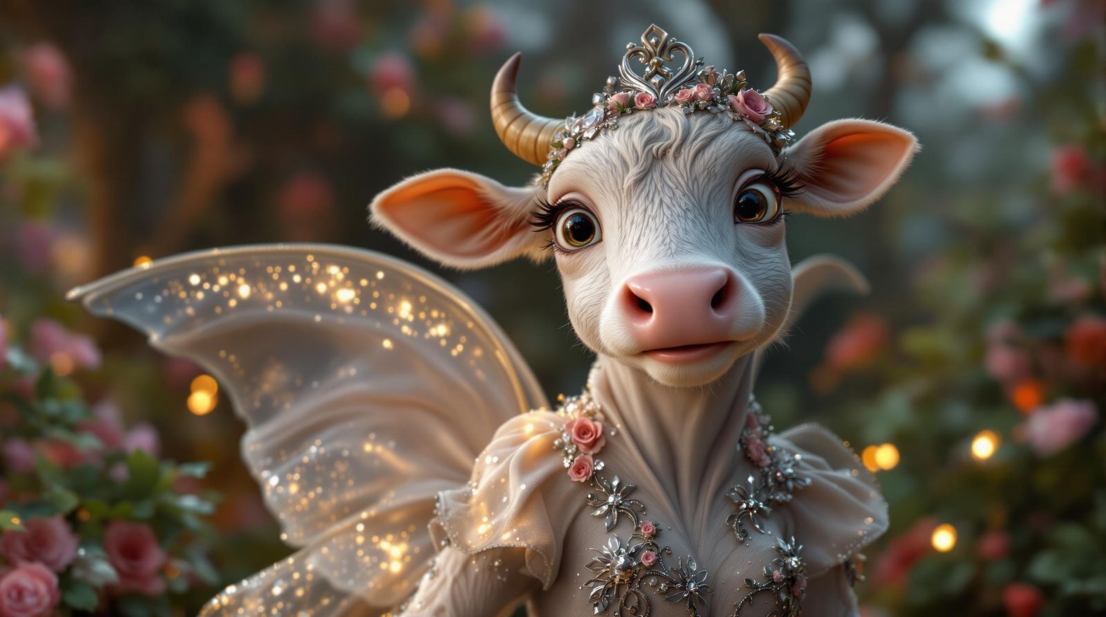 Realistic Giant Fairy Cow Mother in Fantasy 3D Style