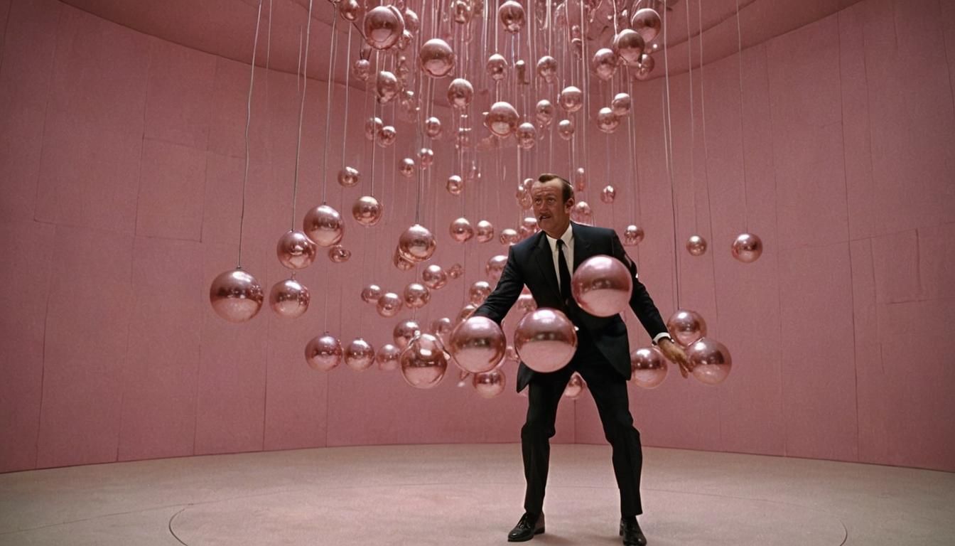 James Bond Evades Newton's Cradle, Cinematic 1960s Film