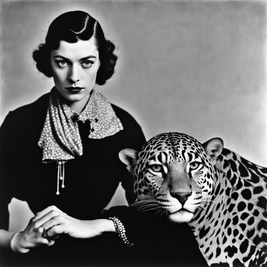 Surrealist Woman Reveals Feline Identity in 1930s Cabaret