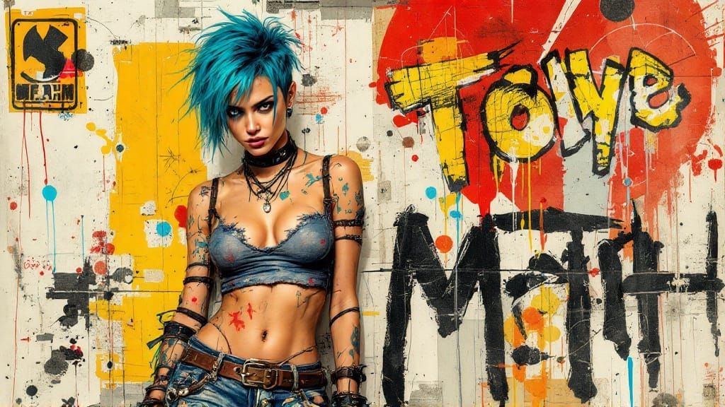 Rebellious Spirit in a Fusion of Graffiti and Collage