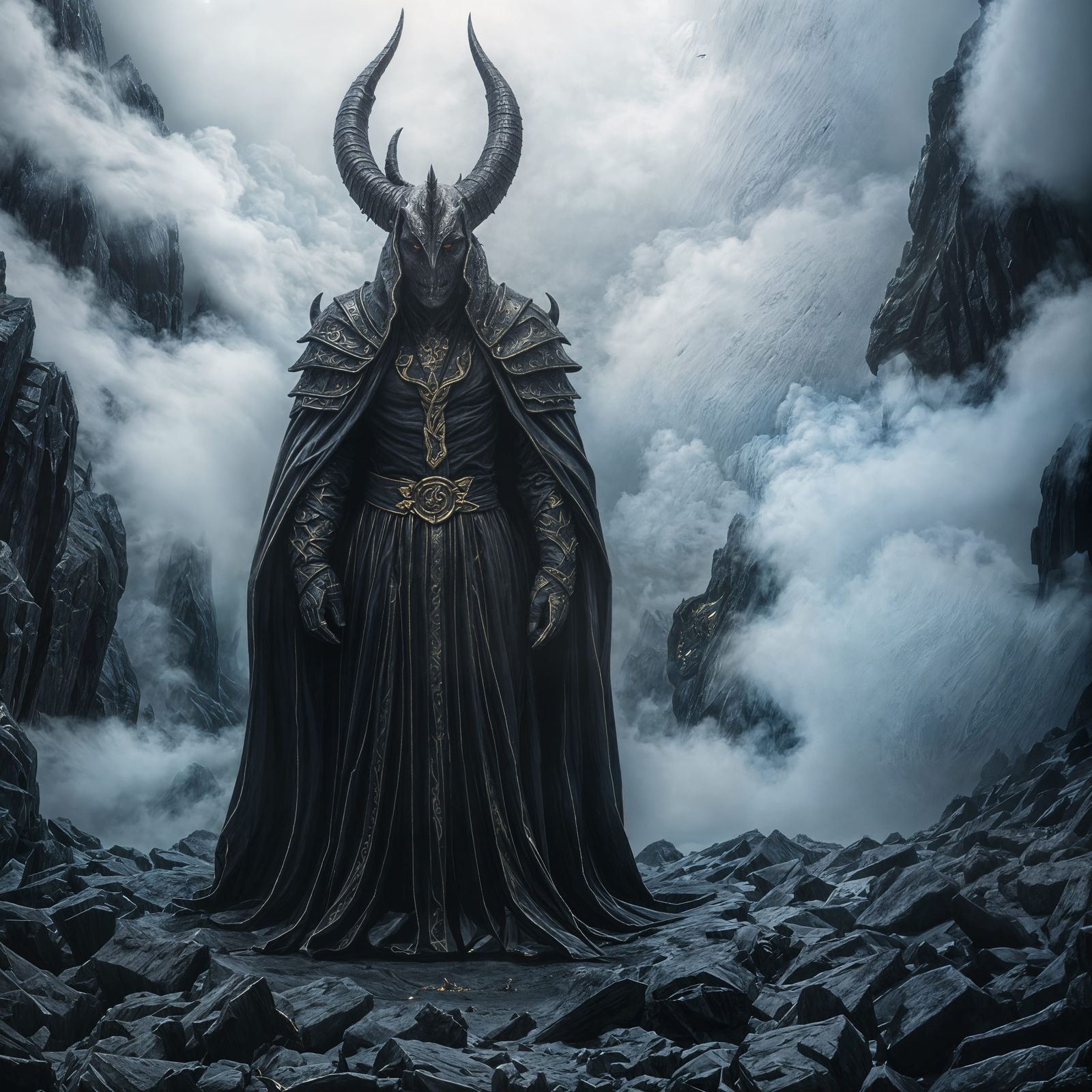 Dragonborn King in Dark Fantasy Style