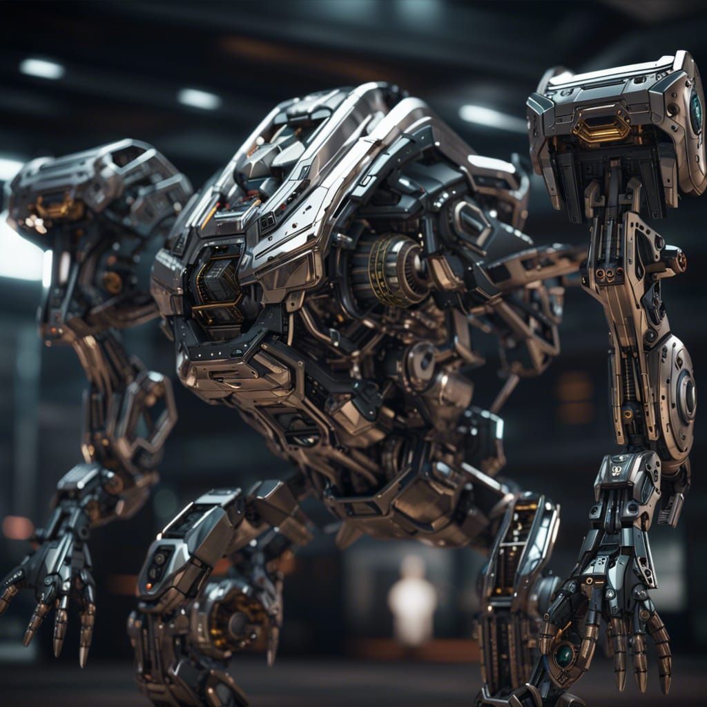 Futuristic Robot Mech in Sci-Fi Style