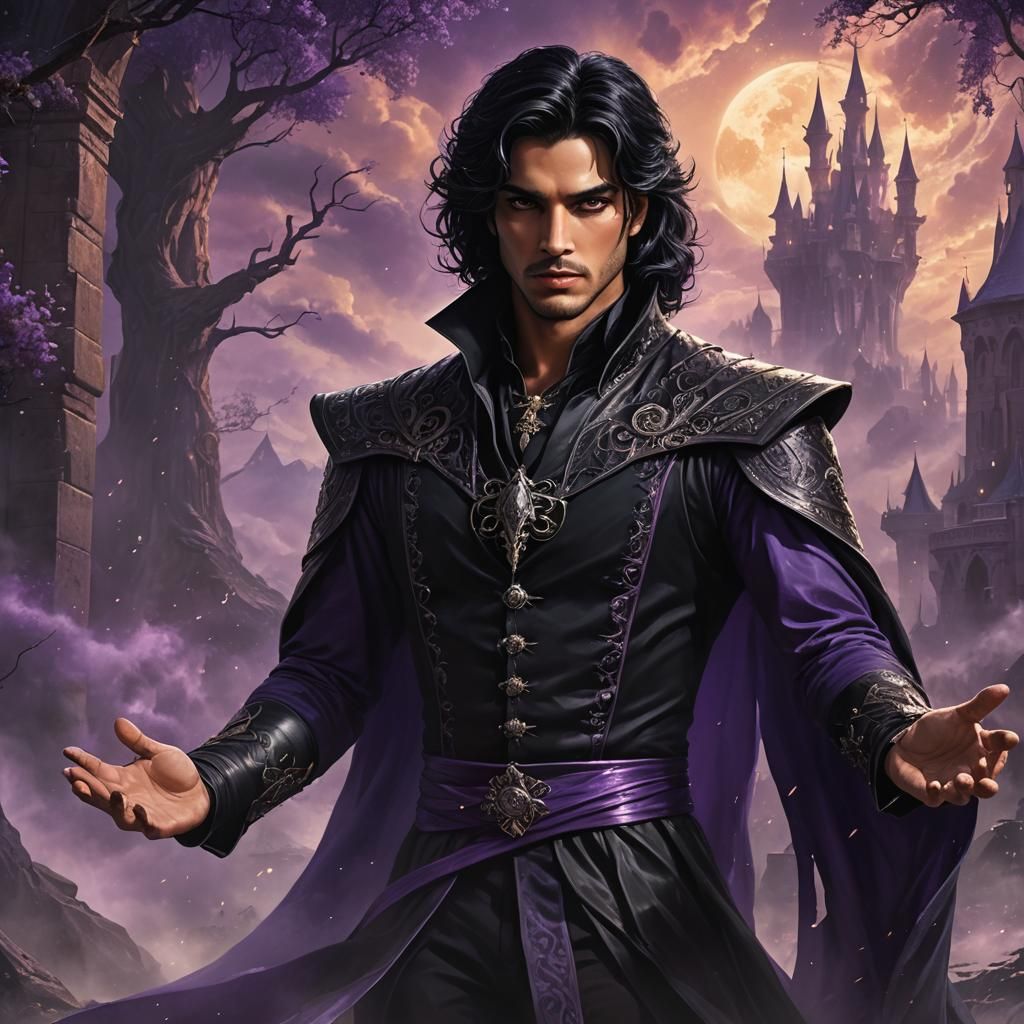 Fantasy Prince Commands Shadows in Detailed Matte Painting