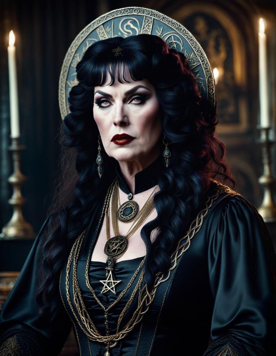 Satanic Occult Priestess: Cinematic 1750s Portrait