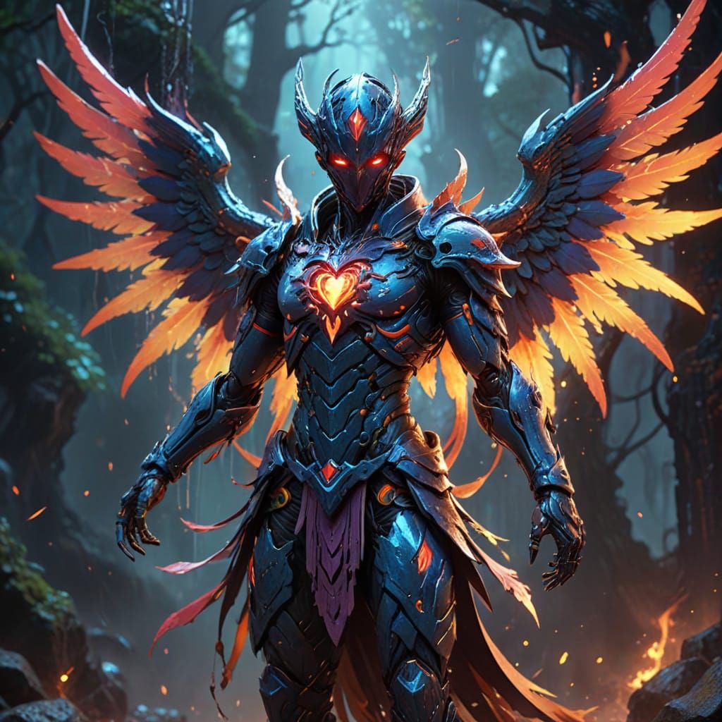 Anime-Inspired Concept Art of Wrathful Elementalist