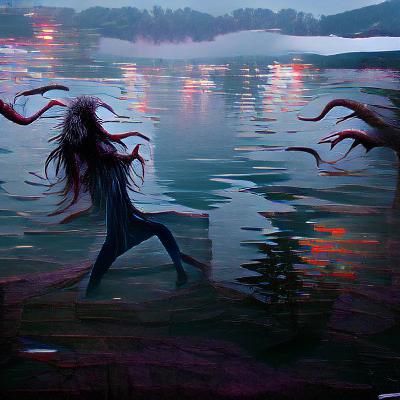 Sinister Figure Sleepwalking into a Lake