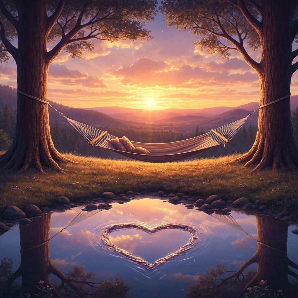 Magical Realism Hammock Overlooking Sunset Vista