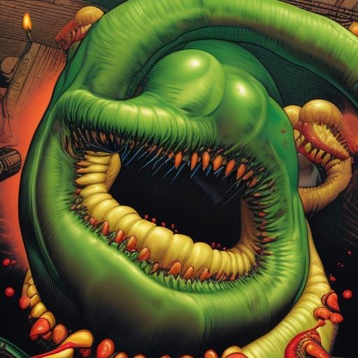 Chestburster Crashes Birthday Party: Comic Book Art