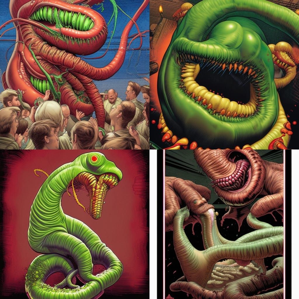 Chestburster Emerges at Birthday Party: Comic Book Art