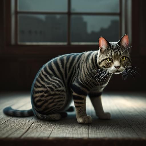 Hyperrealistic Cat Portrait in HDR
