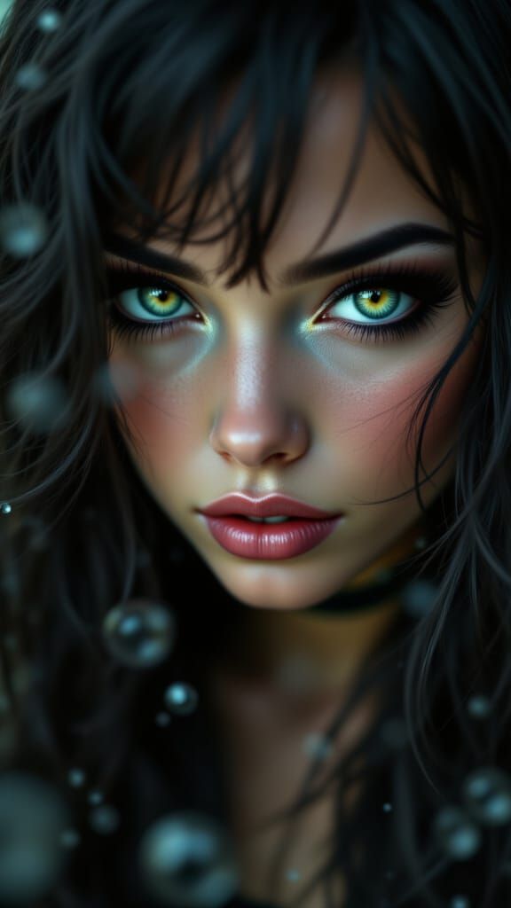 Anime Portrait of Woman with Heterochromia Eyes