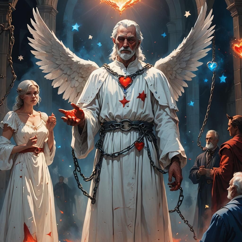 Fantastical Trial: Angel, Devil, and Man in Chains