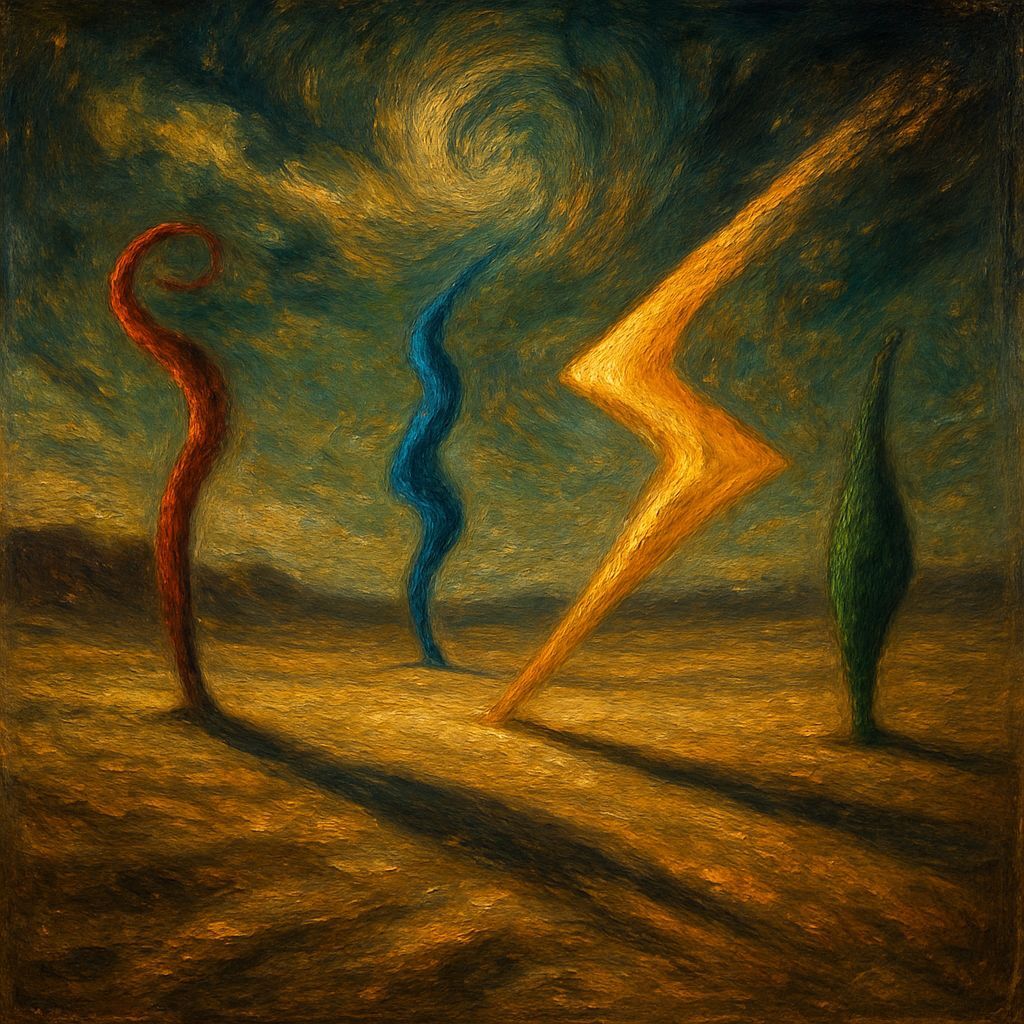 Surreal Desert Landscape with Dreamlike Sky