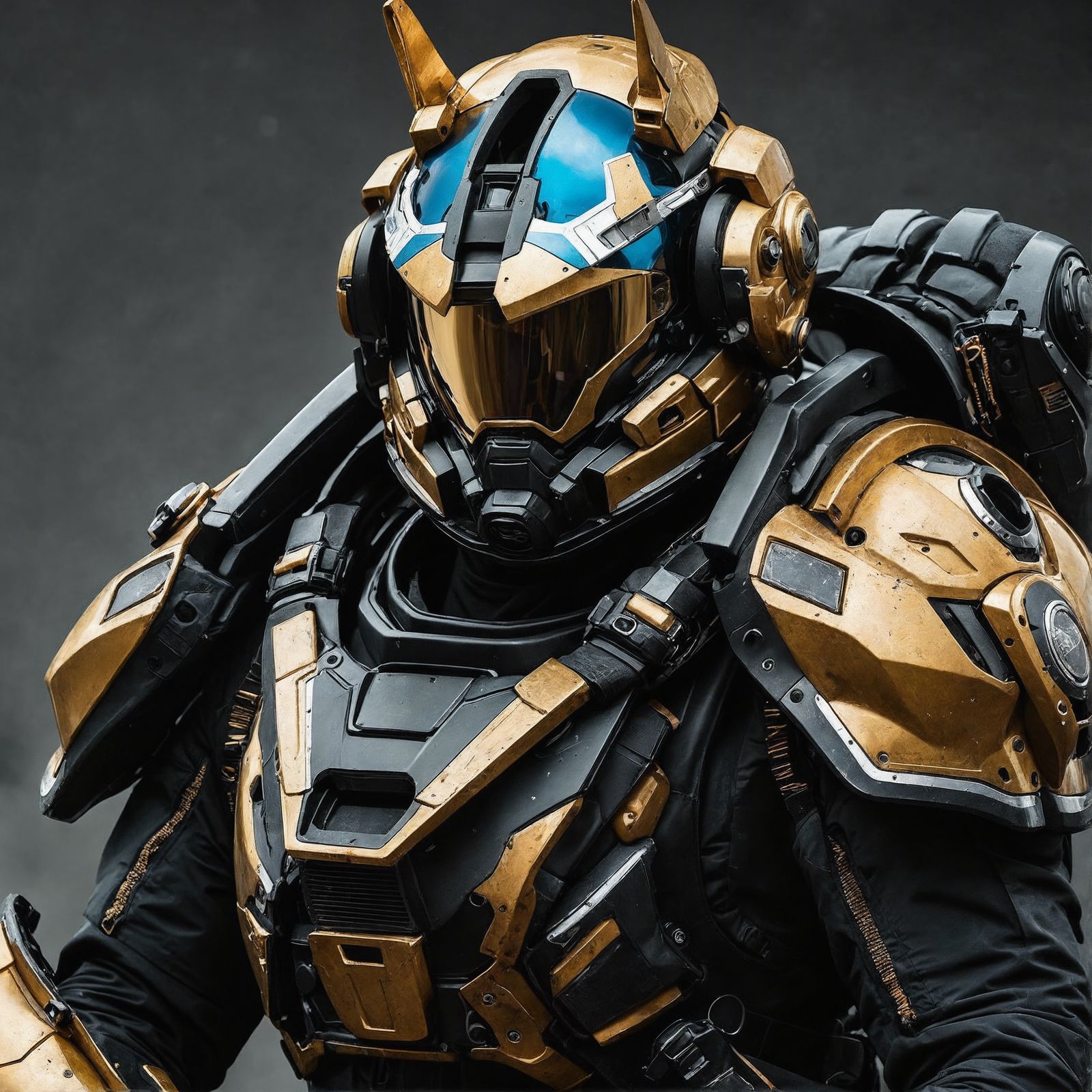 Hyperrealistic Space Suit Portrait with Mecha Elements