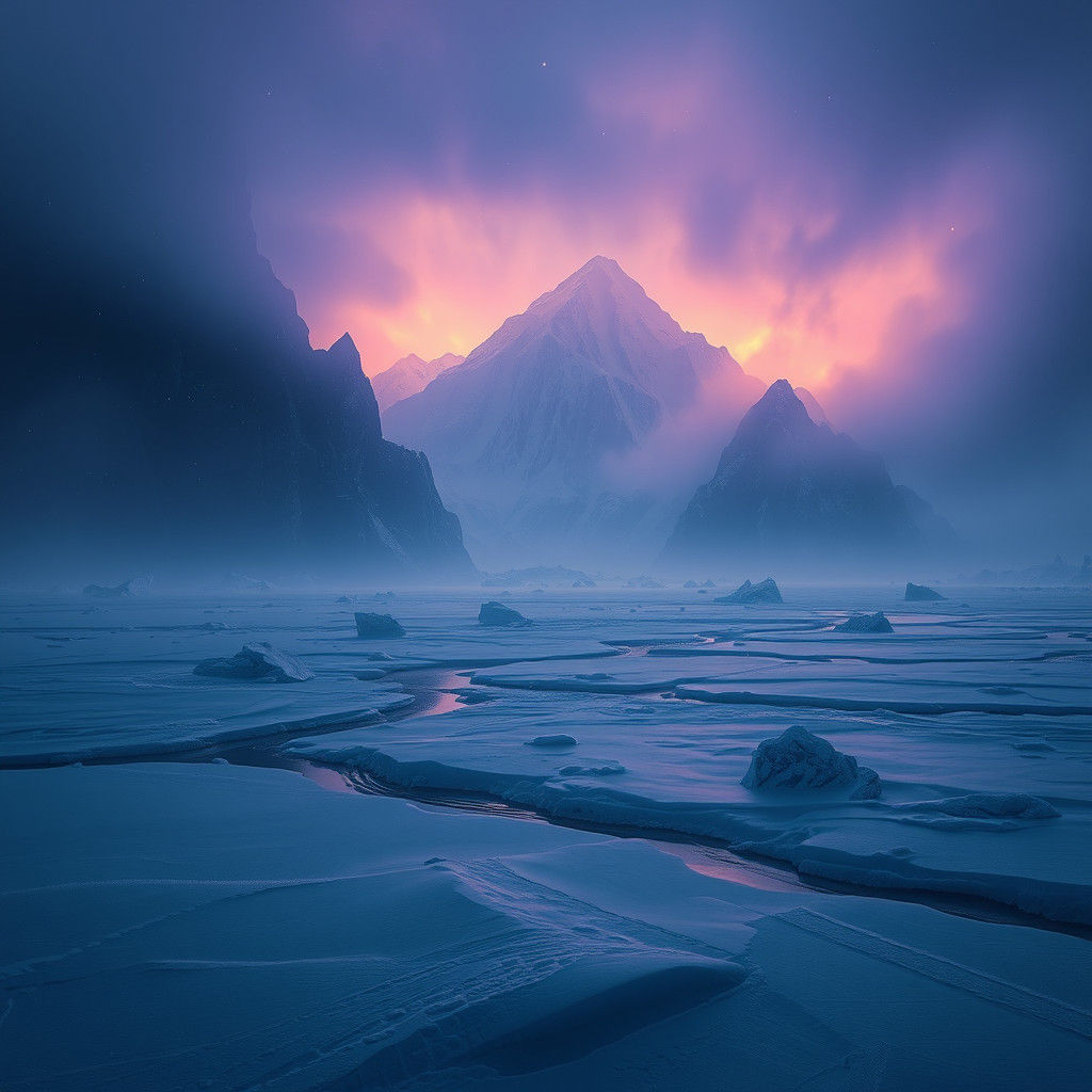Antarctic Night: A Dark Fantasy Landscape